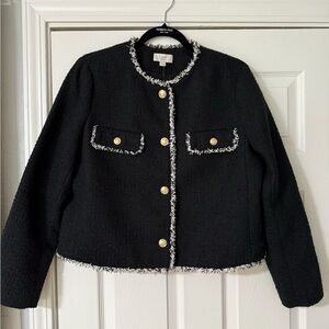 LOFT Black & White Tweed Jacket
